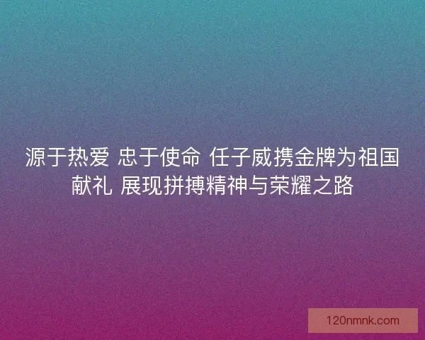 源于热爱 忠于使命 任子威携金牌为祖国献礼 展现拼搏精神与荣耀之路